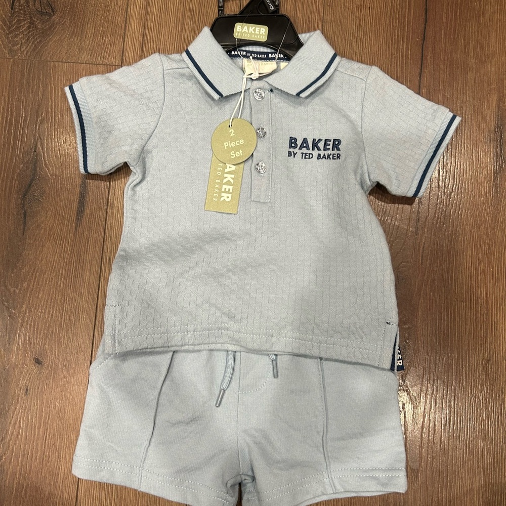 Baker by Ted Baker Blue Kids Polo Shirt & Shorts Set